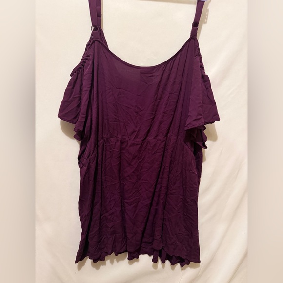 Her Universe Deep Purple Cold Shoulder Blouse - Picture 8 of 8